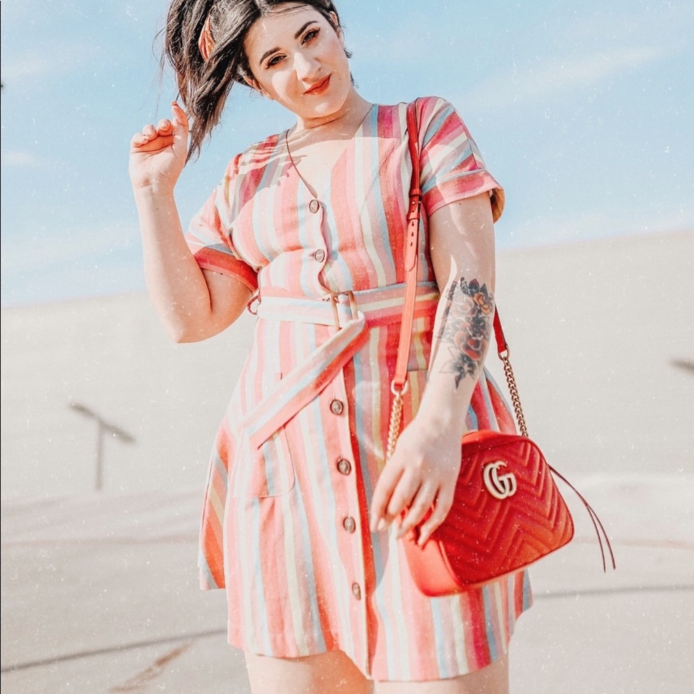 Rainbow striped dress